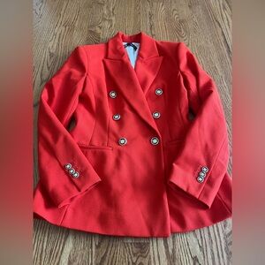 Zara Orange Double Breast Blazer Size S Made in Vietnam